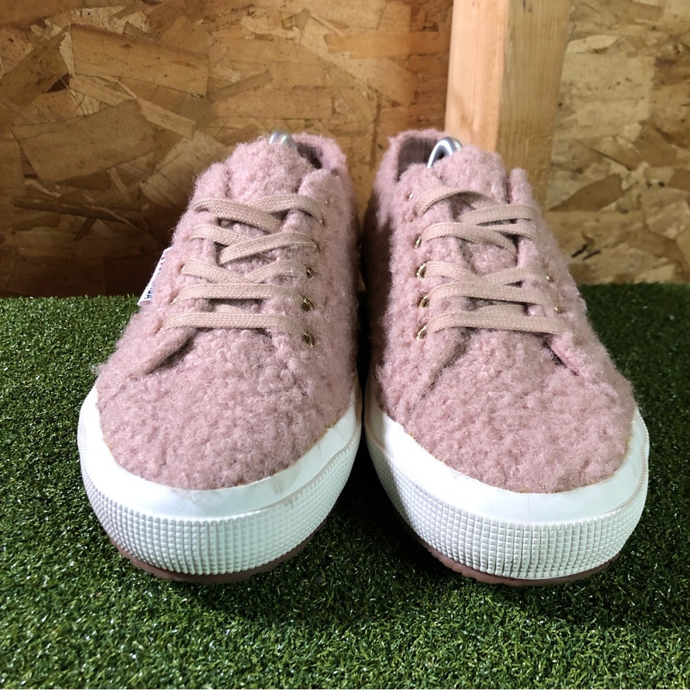 Superga Curly Wool S00EH60 Mauve Pink Lace Up Sneakers Shoes Women’s 8